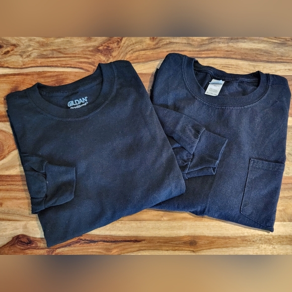 Gildan Men's Black Long Sleeve Tees NWOT - Picture 1 of 7